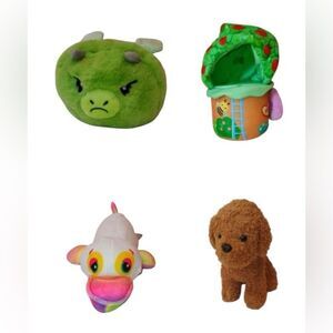 Unisex Kids Plush Toy Lot - 4 Items! Dog, Aurora, Squishmallow & More!